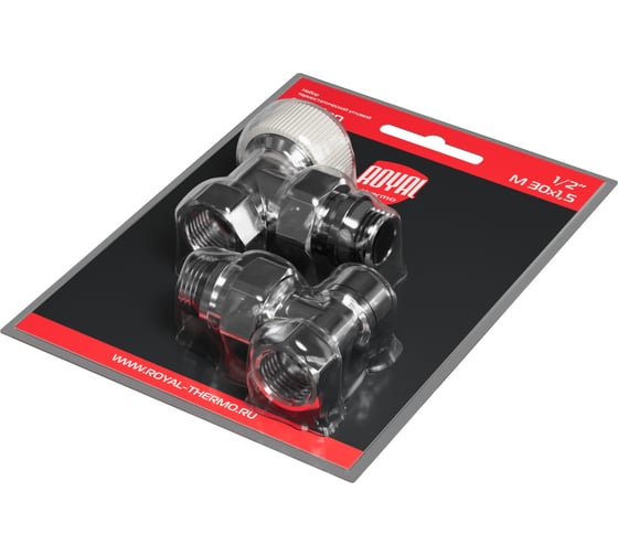 Набор термостатический угловой Royal Thermo Design 1/2М30x1.5, хром НС-1640380
