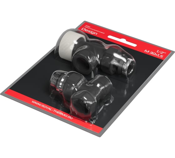Набор термостатический осевой Royal Thermo Design 1/2М30x1.5, черный НС-1640375