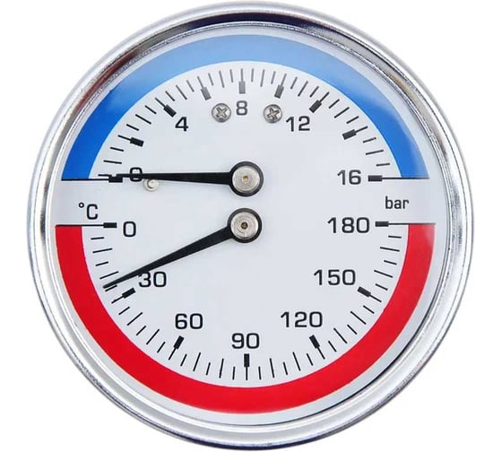 Термоманометр аксиальный SMT 1/2", 16 бар, 180 C D63Н04-16/180