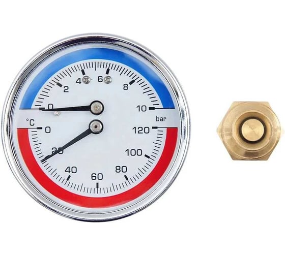 Термоманометр аксиальный SMT 1/2", 10 бар, 120 C D63Н04-10/120