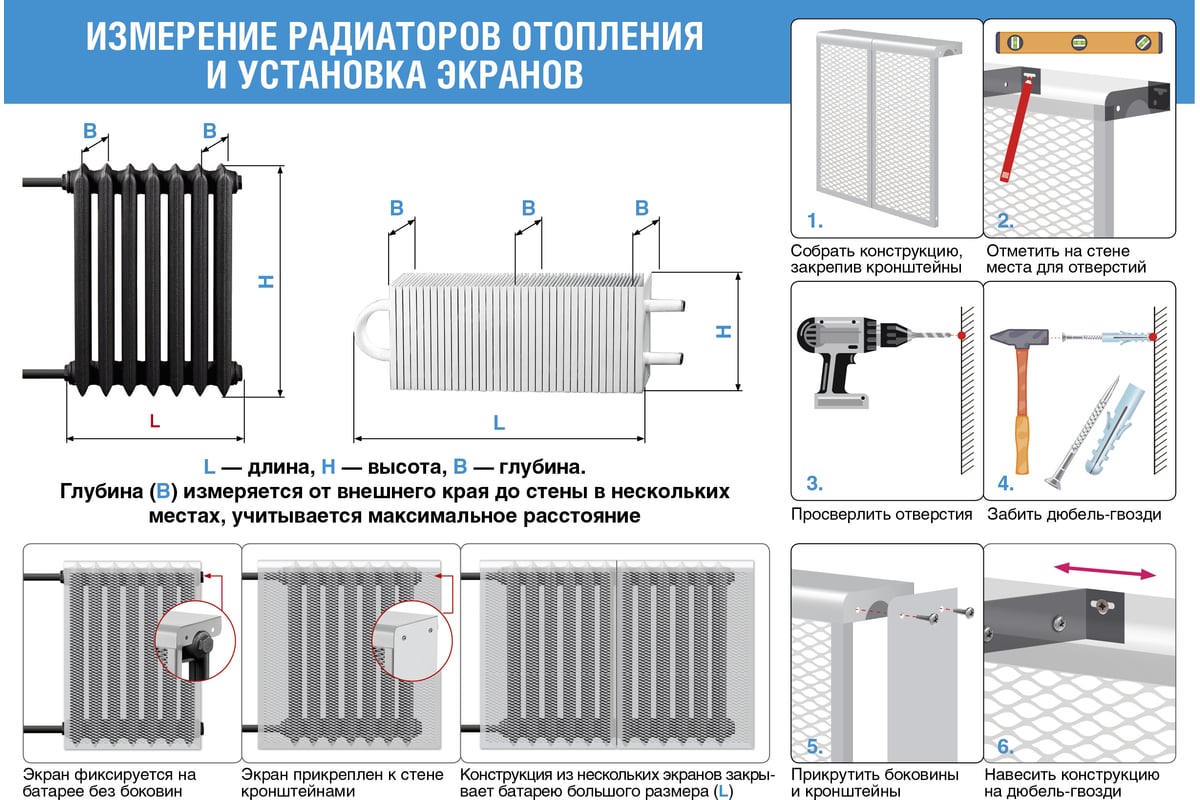 Как отметить отверстия для крепления к стене