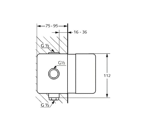 Встраиваемая часть смесителя для ванны и душа KLUDI PURE&EASY KL38636