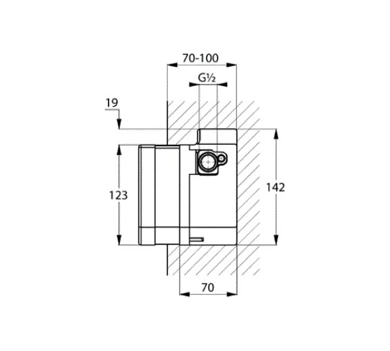 Скрытая часть электронного смесителя для раковины KLUDI Zenta 230V KL38001