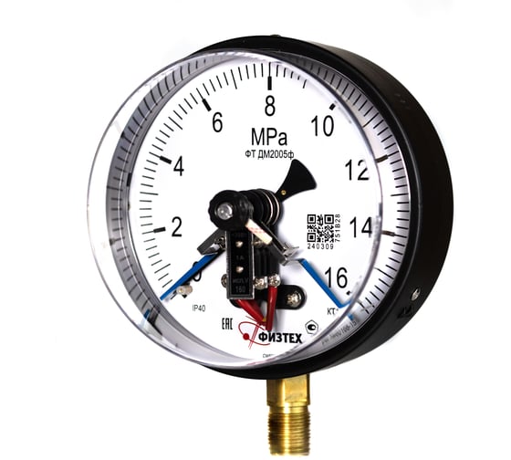Манометр ПО Физтех, АО ДМ2005ф исп V 0-16 МПа кт.1.5 d.160 IP40 M20_1.5 РШ 4687205622471 1