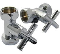 Прямой кран-вентиль SMT ручка крест, хром, 1х3/4 г/г, 2 шт 8730SCH0510/2