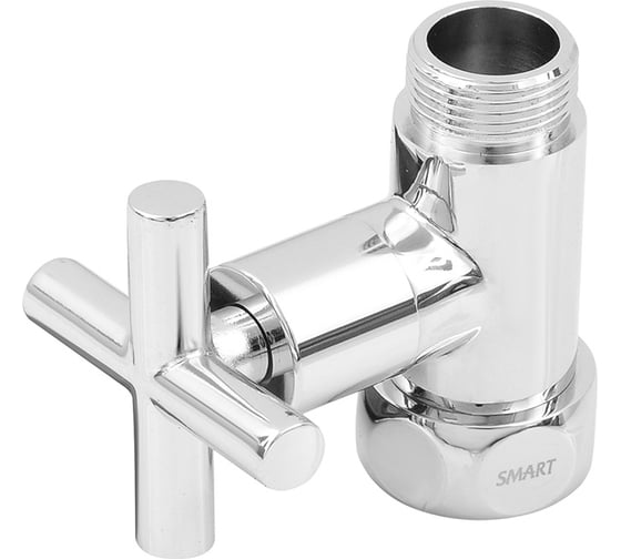 Прямой кран-вентиль SMT ручка крест, хром, 1х3/4 г/ш, 2 шт 8731SCH0510/2C