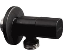 Угловой кран Terma хромированный 1/2 н/н керамический затвор ручка квадратная Black 26219