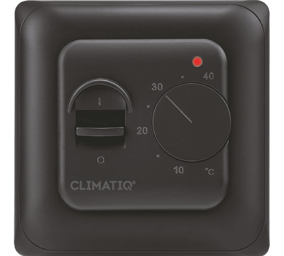 Терморегулятор для теплого пола с ручным управлением IQWATT CLIMATIQ BT черный 20618