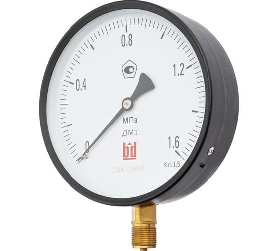 Манометр BD ДМ 1 Т2 160 Р 0-1.6 МПа, кл.1.5, M20x1.5 1131100005