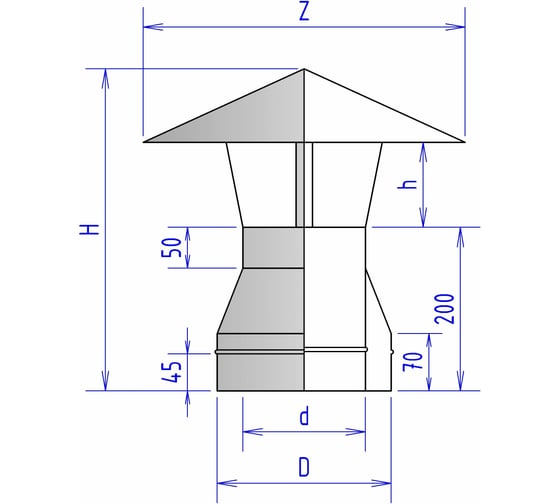 Зонт ФЕНИКС Дымоходы 2Z 115, 430 0.5, 200, 430 000050259