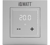 Терморегулятор для теплого пола с сенсорными кнопками IQWATT не программируемый IQ THERMOSTAT D, серебристый металлик 400427