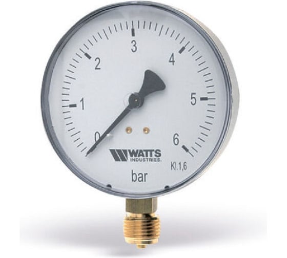 Манометр Watts Верт.100-1/2-10bar F+R250 (MRS) 0322610 (с красной стрелкой) PA5510BD03 10008087 1