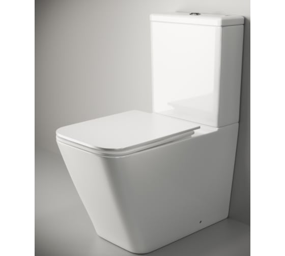 Бачок для унитаза Ceramicanova CUBIC Rimless, двойной смыв 3/6 арматура R&T CN1803-T