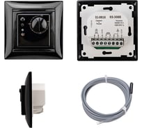 Терморегулятор механический REXANT RX-308B, совместим с Legrand серии Valena, черный 51-0816