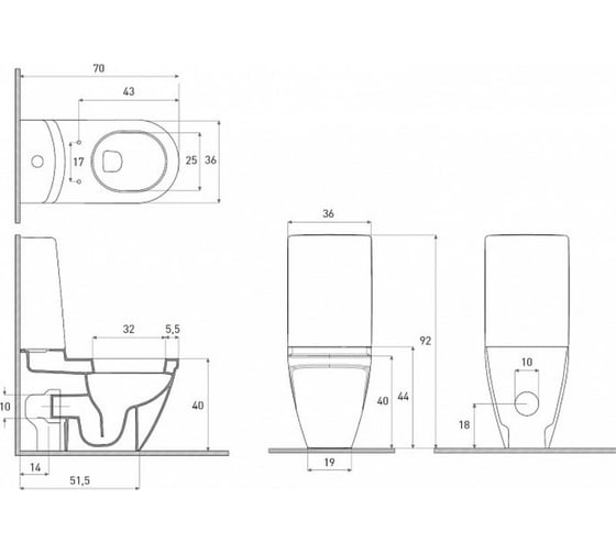 Бачок Bocchi Taormina 3/6 литра, включает систему T03-1100B 1126-006-0120