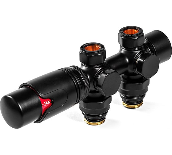 Узел нижнего подключения универсальный с термоголовкой ARBIOLA SMART DUO 1/2", M30x1.5, черный 304482 1