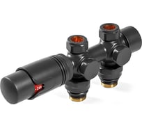 Узел нижнего подключения универсальный с термоголовкой ARBIOLA SMART DUO 1/2", M30x1.5, антрацит 304483