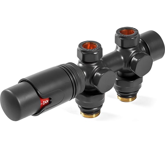 Узел нижнего подключения универсальный с термоголовкой ARBIOLA SMART DUO 1/2", M30x1.5, антрацит 304483