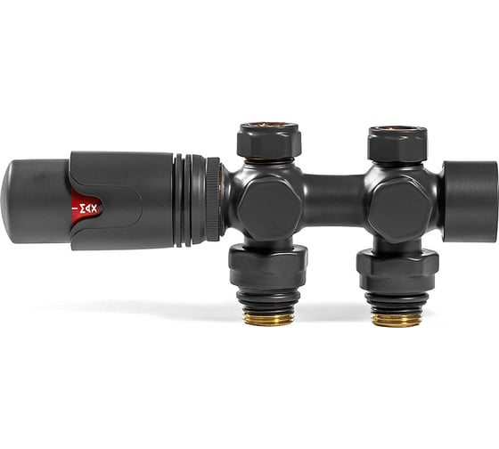 Узел нижнего подключения универсальный с термоголовкой ARBIOLA SMART DUO 1/2", M30x1.5, антрацит 304483