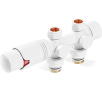 Узел нижнего подключения универсальный с термоголовкой ARBIOLA SMART DUO 1/2 M30x1,5 (белый) 304476