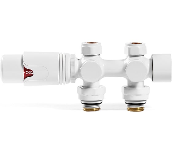 Узел нижнего подключения универсальный с термоголовкой ARBIOLA SMART DUO 1/2 M30x1,5 (белый) 304476