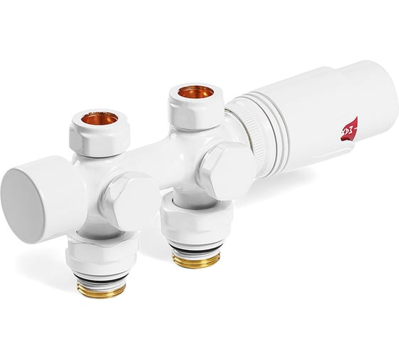 Узел нижнего подключения универсальный с термоголовкой ARBIOLA SMART DUO 1/2 M30x1,5 (белый) 304476