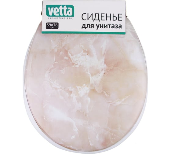 Сиденье для унитаза VETTA ПВХ, поролон, 39x36см, мрамор беж 027-006