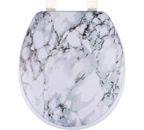 Сиденье для унитаза VETTA ПВХ, поролон, 39x36 см, мрамор серый 027-007