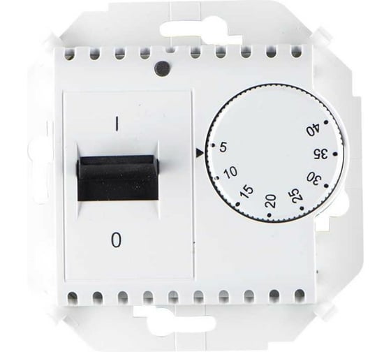 Регулятор для тёплого пола с зондом Simon 16 А, 3600Вт, 5-40 градусов, IP 20, белый 1 1591775-030 1