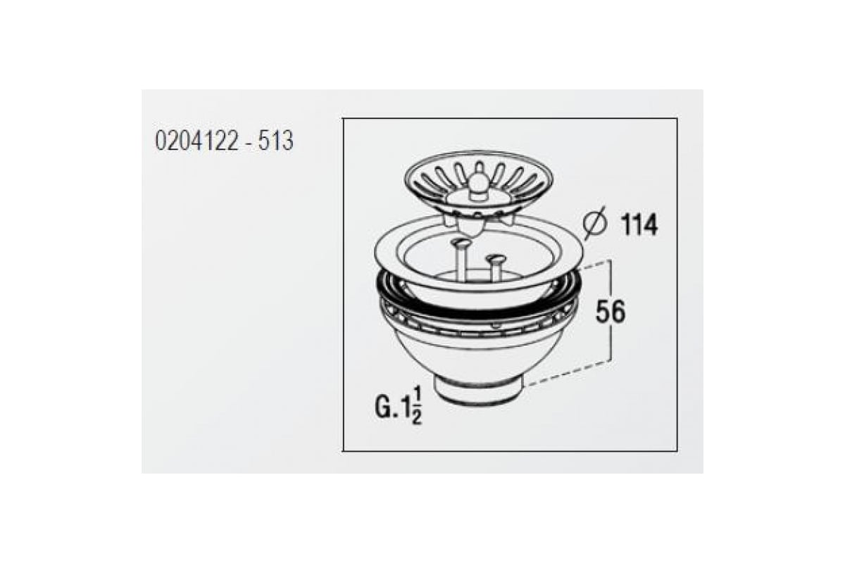 Выпуск для мойки Nicoll под отверстие D90 мм, слив 1 1/2 513-0204122 в ...