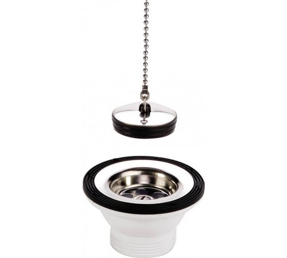 Выпуск для мойки Nicoll 1 1/2, с решеткой из нержавейки D70 и пробкой 558-0204014 1