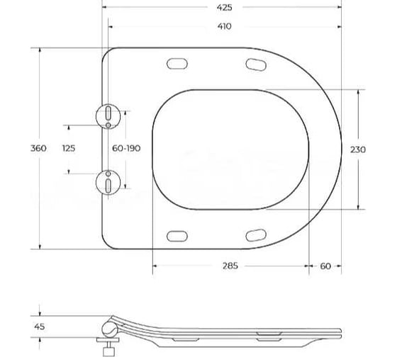Сиденье BelBagno дюропласт, soft close, металлическое крепление, BB8001SC