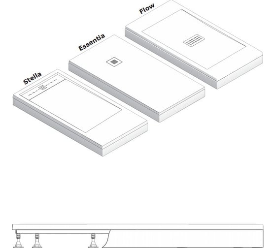 Экран Good Door ABS 1400x800 белый ЭЛ00068