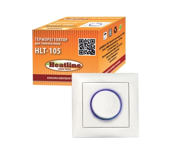 Электромеханический терморегулятор Heatline бежевый с подсветкой HLT-105