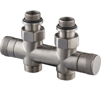 Прямой узел SR Rubinetterie Tondera 50 мм, запорный 1/2"х3/4" Е, матовый никель 0692-1500NSE0