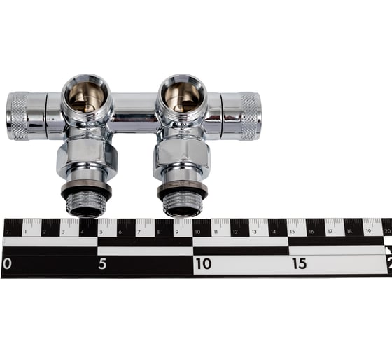 Угловой узел SR Rubinetterie Tondera 50 мм, запорный 1/2"х3/4" Е, хром 0699-1500C0E0