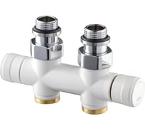 Прямой узел SR Rubinetterie Tondera 50 мм, запорный 1/2"х3/4" Е, белый 0692-1500VCEA