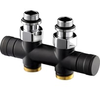 Прямой узел SR Rubinetterie Tondera 50 мм, запорный 1/2"х3/4" Е, черный 0692-1500VCES