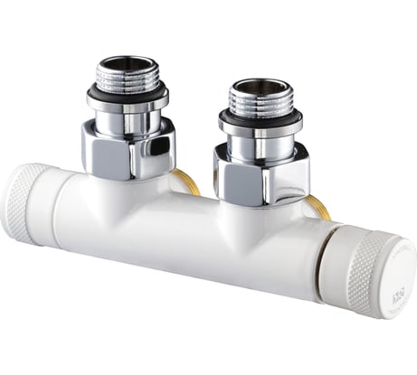 Угловой узел SR Rubinetterie Tondera 50 мм, запорный 1/2"х3/4" Е, белый 0699-1500VCEA