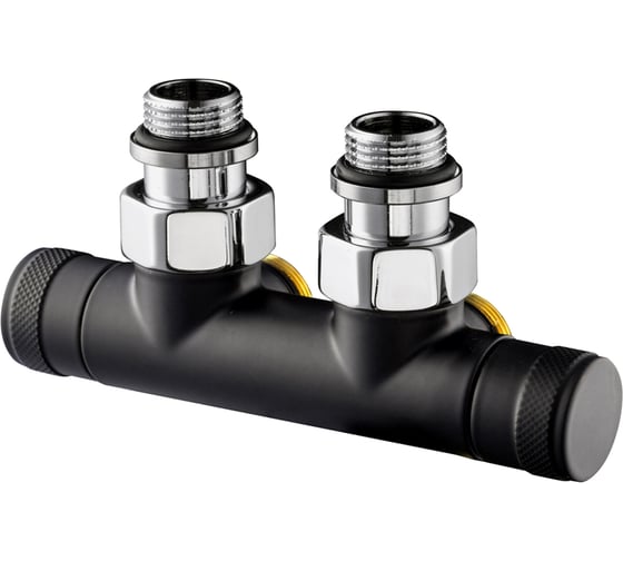 Угловой узел SR Rubinetterie Tondera 50 мм, запорный 1/2"х3/4" Е, черный 0699-1500VCES 1