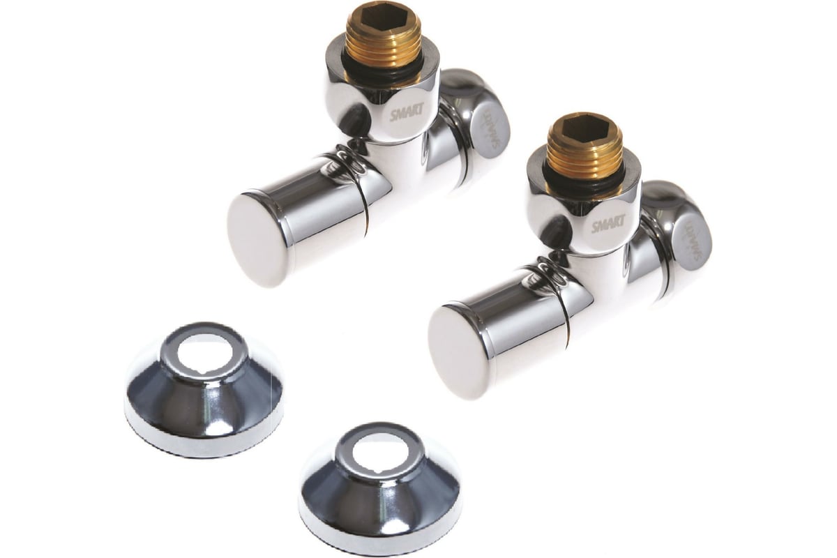 Угловой кран-вентиль SMT ручка колпак, хром, 3/4х1/2 г/ш, с отражателем ...