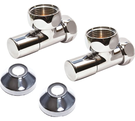 Угловой кран-Вентиль SMT ручка колпак, хром, 1х3/4 г/г,с отражателем, 2 шт. 8511SCH1005/2C