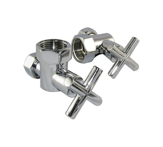 Угловой кран-вентиль SMT ручка крест, хром, 1х3/4 г/г, 2 шт 8471SCH1005/2 1