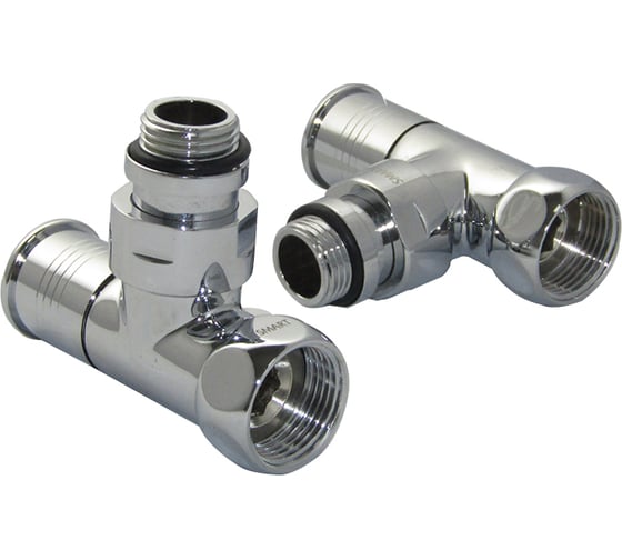 Угловой кран-вентиль SMT ручка крест, хром, 3/4"х1/2"г/ш, 2 шт 200-1SCH0405/2