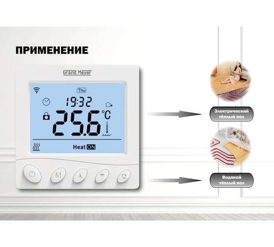 Терморегулятор Wi-Fi белый Grand Meyer W350