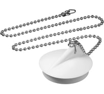 Пробка для ванн, раковин СУПРИМПЛАСТ белая, диаметром 40 мм, с латунной цепочкой 1DVR40_02_02Z50H 18278305