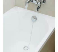 Пробка для ванн, раковин СУПРИМПЛАСТ черная, диаметром 40 мм, с латунной цепочкой 50 см 1DVR40_01_02Z50H