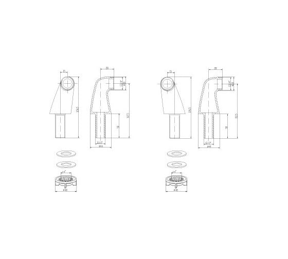 Комплект переходников для установки смесителя на борт ванны Lemark 2 шт. LM8556BR
