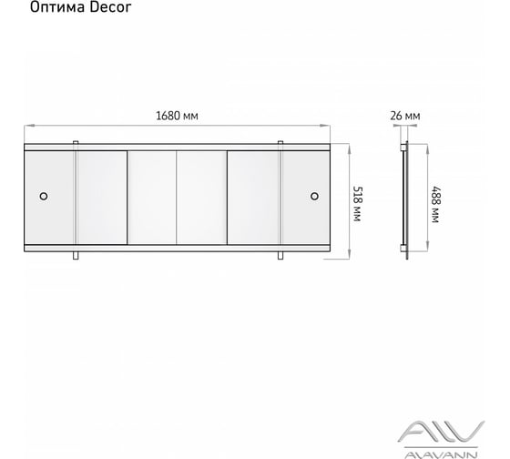 Экран под ванну Alavann Оптима Decor 170 мерлин ALV0530015
