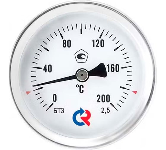 Термометр РОСМА БТ-31.211 (0-60С) ДК63 L=100 G1/2, общетехн., гильза латунь, 2.5 D070-02093 1